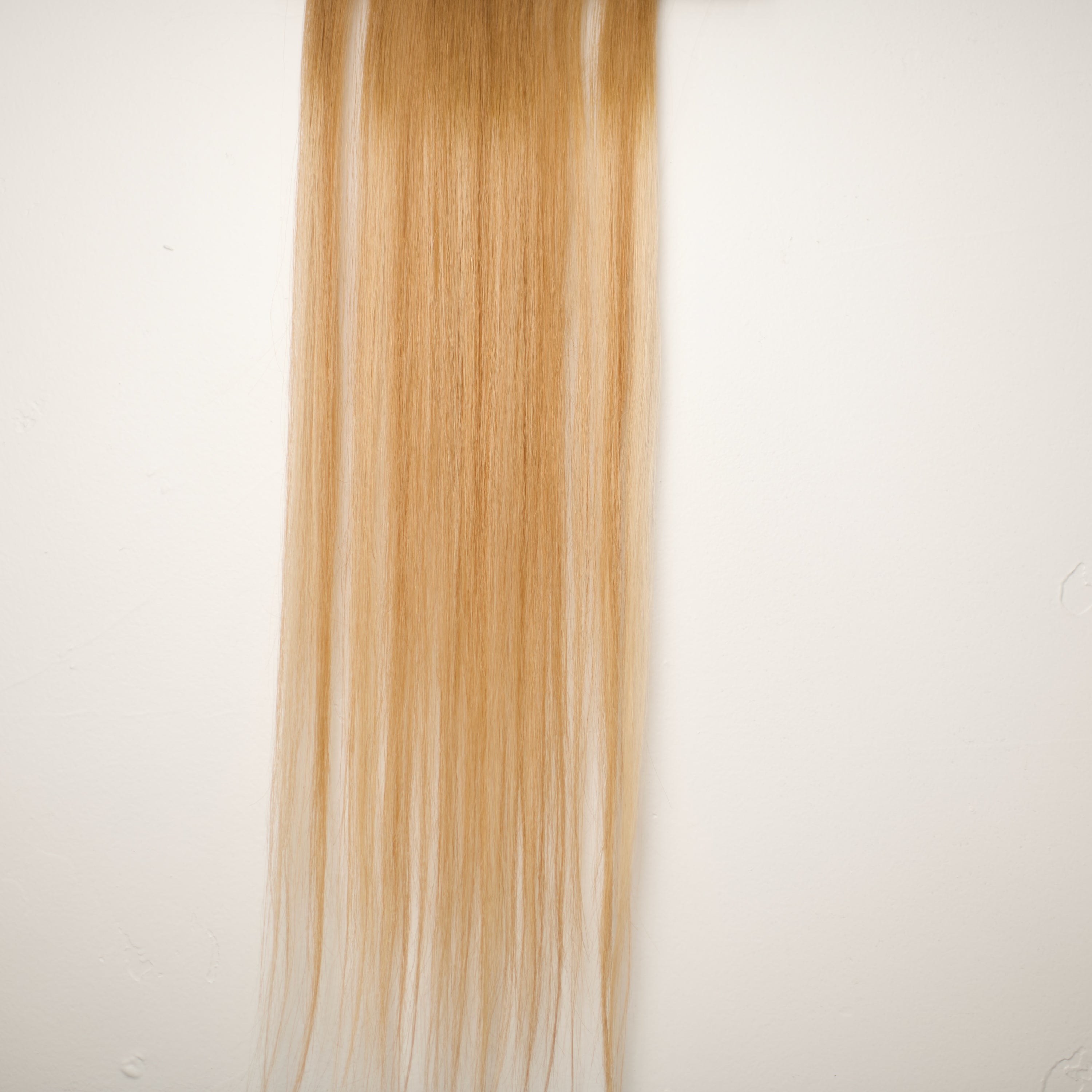 Bridget (Light Golden Blonde with a Warm Light Golden Root) - Reinforced Handtied Weft