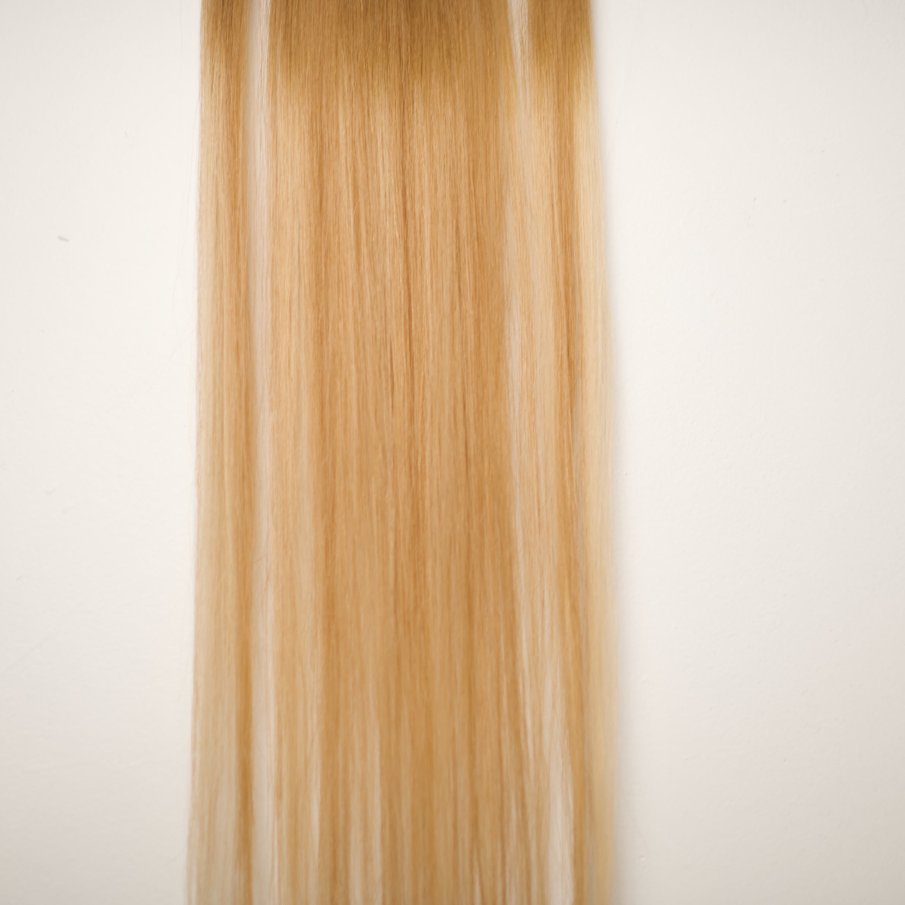 Bridget (Light Golden Blonde with a Warm Light Golden Root) - Reinforced Handtied Weft